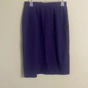 Brooks Brothers 100%  Wool Straight Pencil Skirt  Lined Pockets Purple Size 10
